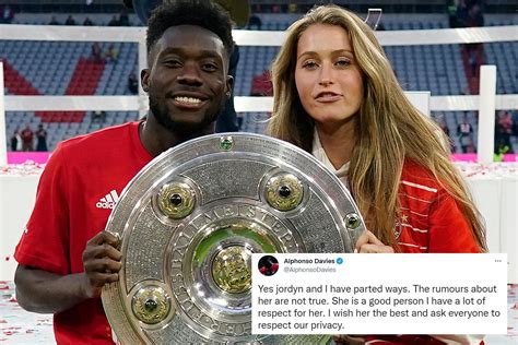 Bayern ace Davies splits from partner Jordyn Huitema and slams。